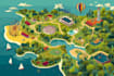 draw beautiful map in vector illustration