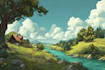 design 2d game concept art background and environment