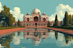 illustrate beautiful flat landscape illustration art