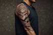 create sleeve tattoo design in geometric style
