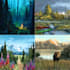 create freehand digital nature and landscape paintings