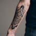 create sleeve tattoo design in geometric style