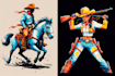 make animal mascot cowboy western logo