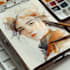 draw watercolor portrait illustration