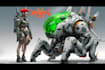 draw mecha robot armor character concept for you