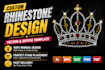 create custom rhinestone design and hotfix template vector