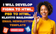 convert and code figma, psd to high converting sendinblue html email template