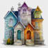paint a unique style watercolor house portrait
