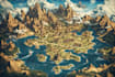 draw a fantasy map illustration