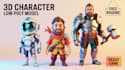 model 3d low poly character, rigging for game asset, animation, and others
