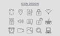 do custom icon design, flat, minimal, line and business icon set