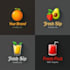 unique cafe drink juice bar fruit restaurant logo design