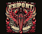 design vintage venomous sting red scorpions logo