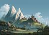 create a flat landscape illustrations with bold style