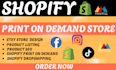 etsy shopify print on demand digital product store setup shopify development SEO