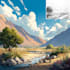 draw a natural landscape and background illustration