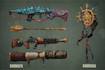 design creative concept art of weapons and items