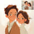 make an minimalist portrait cartoon for you, couples