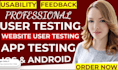do app testing and website testing,   QA, iphone,  ipad,and android user testing