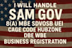handle sam gov 8a mbe sdvsob uei cage code hubzone dbe wbe business registration