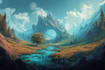 design a fantasy environment landscape