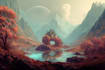 digitally paint fantasy landscape