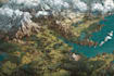 make fantasy map design map illustration city map