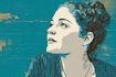 create a portrait print linocut style digital art