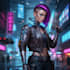 do a cyberpunk anime art