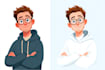 create cartoon character or avatar in vectors