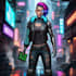 do a cyberpunk anime art