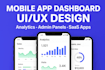 design modern mobile app dashboards analytics UI UX  admin panels in figma