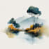 draw a watercolor landscape illustration