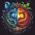 do medieval fantasy game, rpg, mmo game logo