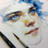 realistic a watercolor portrait art