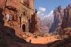 create 2d environment art, concept art, fantasy art, sci fi