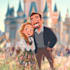 custom couple portrait in disney characters