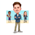 draw full body big head cartoon caricature