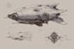 create sci fi illustrations of spaceships, ufos, or vehicles