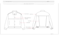 design ladies denim tech packs and technical flat sketches