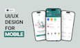 do mobile app UI UX design in figma, app design ios android