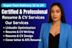 write and design CV, resume, cover letter and optimize linkedin