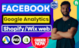 fix facebook meta ad pixels, google analytics, ga3 tracking code for shopify wix