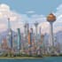 create a sci fi city art for games, books