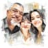 create a watercolor family portrait