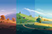 draw professional vector landscape illustration