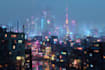 create a cyberpunk sci fi futuristic city for your project