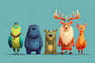 create animals cartoon illustration