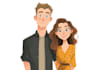 draw cartoon disney couple portrait