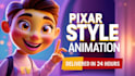 create stunning cartoon character, 3d animation in pixar style